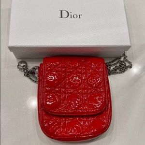 Dior Mini Red Patent Leather Cross Body Bag